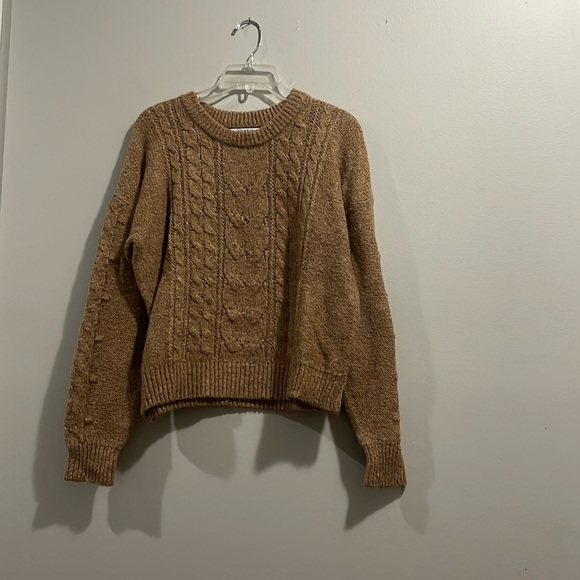 Old Navy Heathered Cable-Knit Sweater Tan - Picture 3 of 7